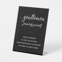 White on Black Mannen Bathroom Basket Weddenschap Reclamebord Met Voetstuk