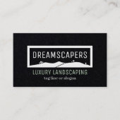 White on Black Modern Landscaping Visitekaartjes (Voorkant)