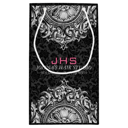 White on Black  Ornament Klein Cadeauzakje (Achterkant)