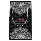 White on Black  Ornament Klein Cadeauzakje (Voorkant)