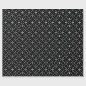 White on Black Overlapping Circles Wrapping Paper Cadeaupapier (Vlak)