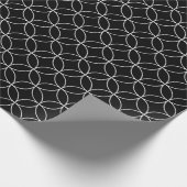 White on Black Overlapping Circles Wrapping Paper Cadeaupapier (Hoek)