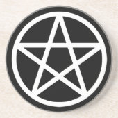 White on Black Pentacle Drink Onderzetter (Voorkant)