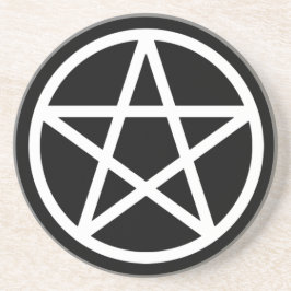 White on Black Pentacle Drink Onderzetter