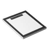 White On Black Polka Dots Pattern Custom Text Notitieblok (Schuin)