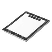 White On Black Polka Dots Pattern Custom Text Notitieblok (Linkerzijde)