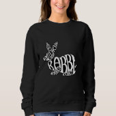 White on Black Rabbit Typography Word Art Trui (Voorkant)
