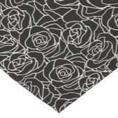 White on Black Rozen Pattern Korte Tafelloper (Hoek)