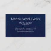 White on Black Signature Event Planner Adaptable Visitekaartje (Achterkant)