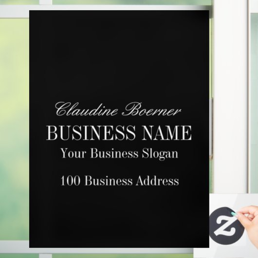 White on Black Window Decal Clings Business Home (Huis)