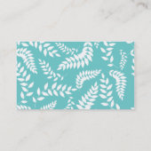 White on Blauwgroen Foliage Ferns Pattern Visitekaartje (Achterkant)