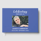 White on Blue Celebration of Life with Photo Guest Gastenboek (Voorkant)
