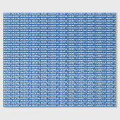 White on Blue KerstTypography Wrapping Paper Cadeaupapier (Vlak)