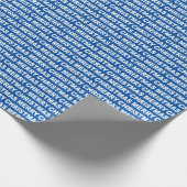 White on Blue KerstTypography Wrapping Paper Cadeaupapier (Hoek)