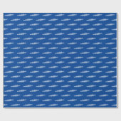 White on Blue Rowing Rowers Creming Team Water Spo Cadeaupapier (Vlak)