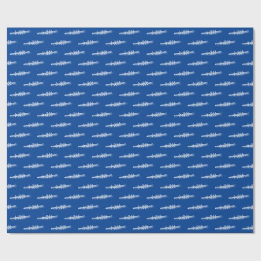 White on Blue Rowing Rowers Creming Team Water Spo Cadeaupapier (Vlak)