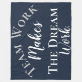 White on Blue Teamwork maakt het droomwerk Fleece Deken (Voorkant)