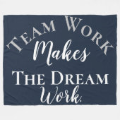 White on Blue Teamwork maakt het droomwerk Fleece Deken (Voorkant (Horizontaal))