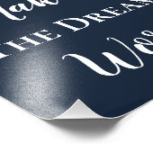 White on Blue Teamwork maakt het droomwerk Foto Afdruk (Hoek)