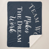 White on Blue Teamwork maakt het droomwerk Sherpa Deken (Voorkant)