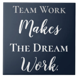 White on Blue Teamwork maakt het droomwerk Tegeltje