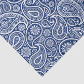White on blue vintage paisley pattern tissuepapier (Detail)