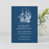 White on Blue  Wind Sailing Boat Kaart (Staand voorkant)