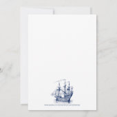 White on Blue  Wind Sailing Boat Kaart (Achterkant)