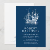 White on Blue  Wind Sailing Boat Kaart (Voorkant / Achterkant)