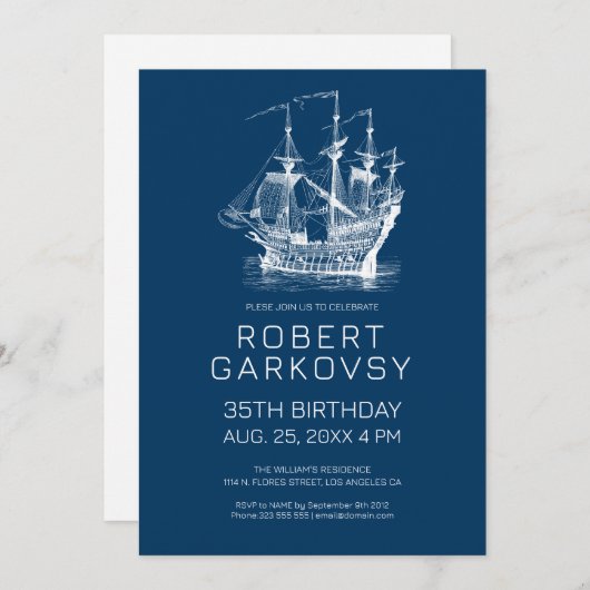 White on Blue  Wind Sailing Boat Kaart (Voorkant / Achterkant)