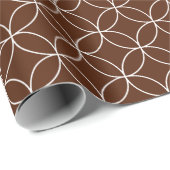 White on Brown Overlapping Circles Wrapping Paper Cadeaupapier (Rol Hoek)