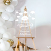 White on Cloud 9 Baby shower Welkom Acryl Bord
