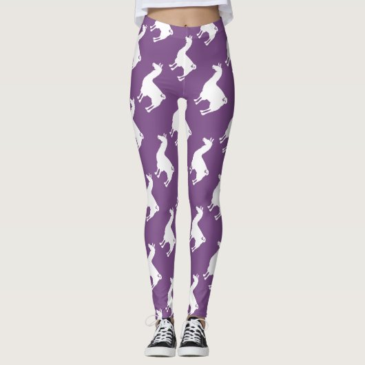 White on Color Llama Leggings (Voorkant)