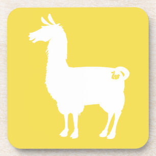White on Color Llama Onderzetters