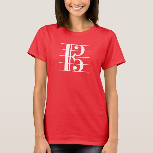 White-on-Dark Alto Clef T-shirt (Voorkant)