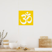 White on Gold Om Symbol Poster (Keuken)