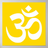 White on Gold Om Symbol Poster (Voorkant)