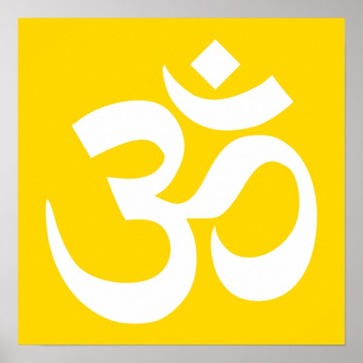 White on Gold Om Symbol Poster (Voorkant)