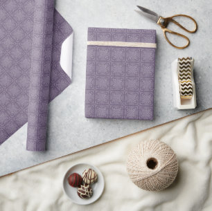 White on Grape Paars Crochet Chart Wrapping Paper Cadeaupapier