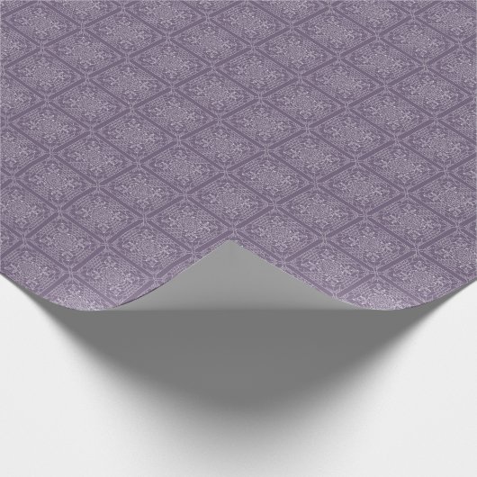 White on Grape Paars Crochet Chart Wrapping Paper Cadeaupapier (Hoek)