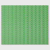 White on Green KerstTypography Wrapping Paper Cadeaupapier (Vlak)