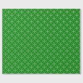 White on Green Overlapping Circles Wrapping Paper Cadeaupapier (Vlak)