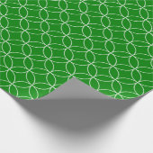 White on Green Overlapping Circles Wrapping Paper Cadeaupapier (Hoek)