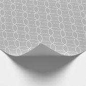 White on Grey Overlapping Circles Wrapping Paper Cadeaupapier (Hoek)