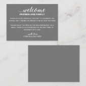 White on Grey Weddenschap Welkomstcadeautas Plaatskaartje (Voorkant / Achterkant)