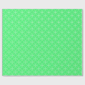 White on Light Green Overlapping Circles Cadeaupapier (Vlak)