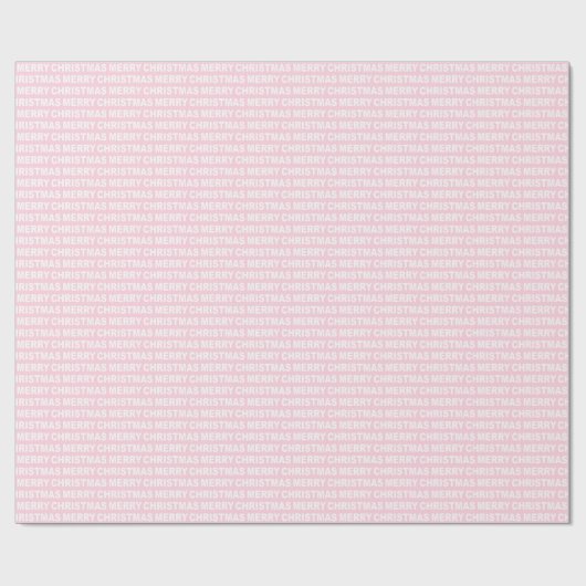 White on Light Roze kersttypografie Cadeaupapier (Vlak)