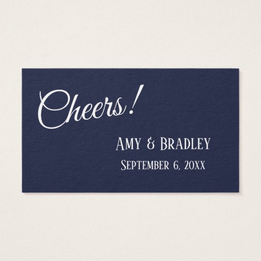 White on Navy, Modern 3-Punch Drink Tickets Visitekaartje (Achterkant)