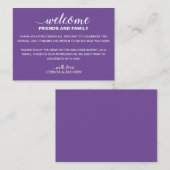 White on Paars Weddenschap Welcome Gift Bag Basket Plaatskaartje (Voorkant / Achterkant)