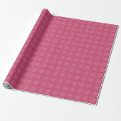 White on Pink Crochet Chart Wrapping Paper Cadeaupapier (Uitgerold)